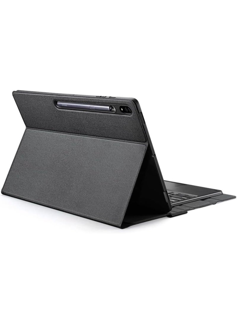 Premium Keyboard Case Compatible with Galaxy Tab S8 Ultra 14.6 inch 2022, Bluetooth Wireless Detachable Keyboard with Trackpad, Slim PU Leather Stand Cover – Black - Image 3