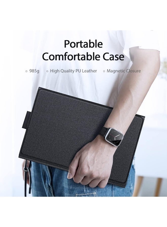 Premium Keyboard Case Compatible with Galaxy Tab S8 Ultra 14.6 inch 2022, Bluetooth Wireless Detachable Keyboard with Trackpad, Slim PU Leather Stand Cover – Black - Image 4