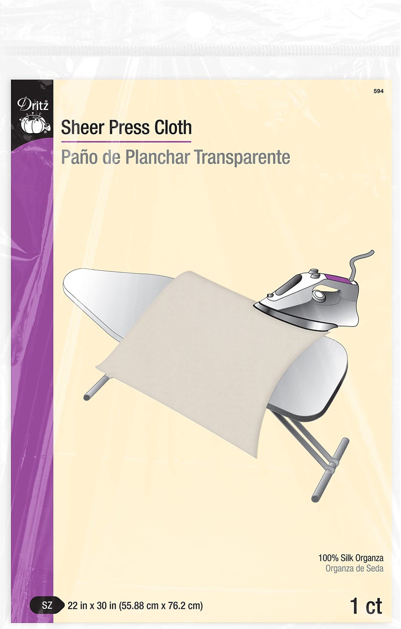 Dritz Dritz Sheer, 22" x 30", Silk Organza Press Cloth, 22 x 30-Inch, White - Image 1