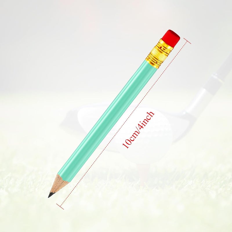 Outus 72 Pieces Golf Pencils Half Pencils with Eraser Mini Bulk Short #2 HB Pre Sharpened for Bridal Shower Wedding Office(Sage Green) - Image 2