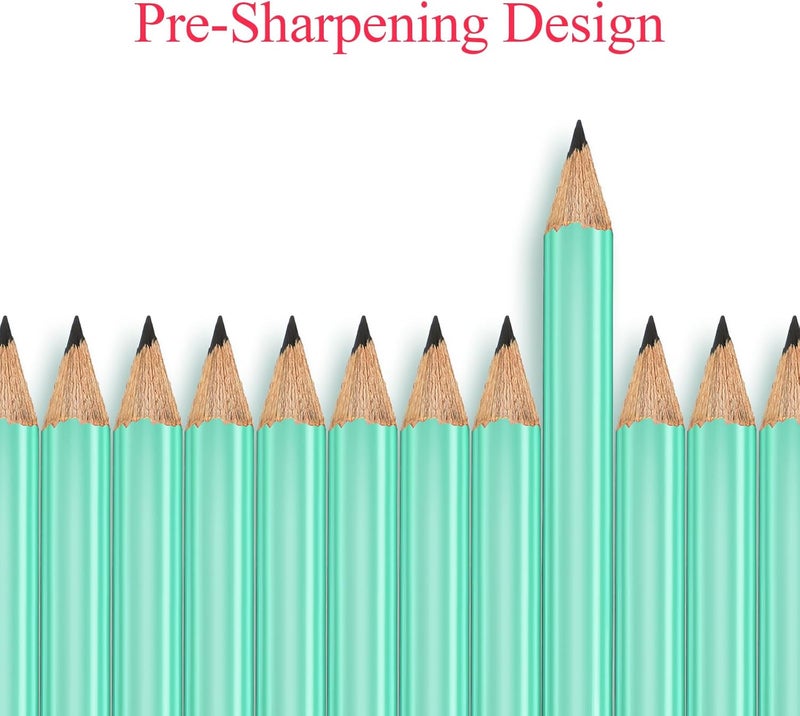 Outus 72 Pieces Golf Pencils Half Pencils with Eraser Mini Bulk Short #2 HB Pre Sharpened for Bridal Shower Wedding Office(Sage Green) - Image 4