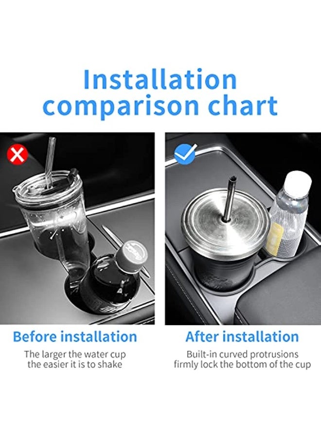 For Tesla Model 3 Centre Console Cup Holder Silicone Cup Holder For Coins Water Bottles Tesla Model 3 Accessories - Image 2