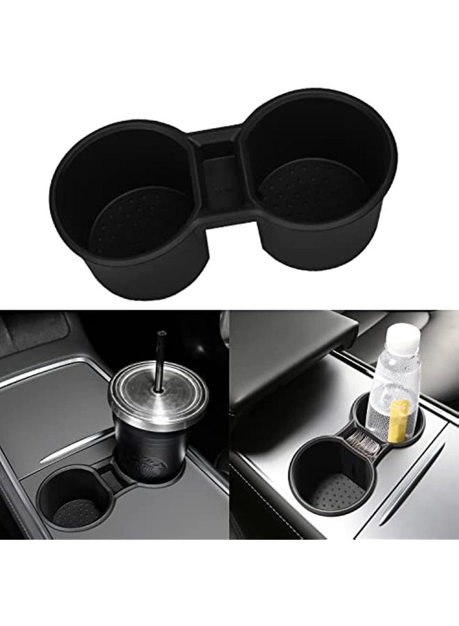 For Tesla Model 3 Centre Console Cup Holder Silicone Cup Holder For Coins Water Bottles Tesla Model 3 Accessories - Image 1