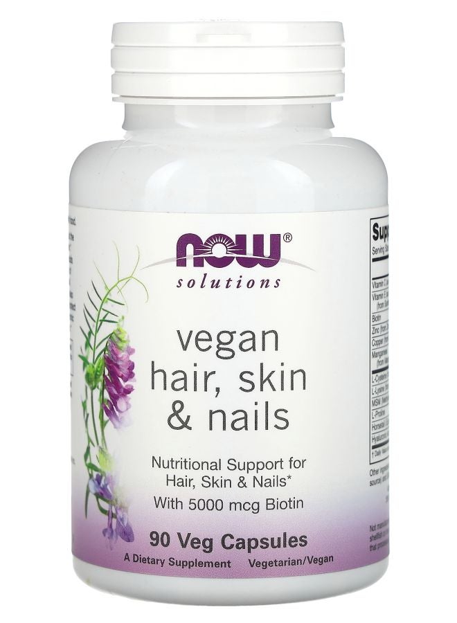 now Solutions Vegan Hair Skin & Nails 90 Veg Capsules