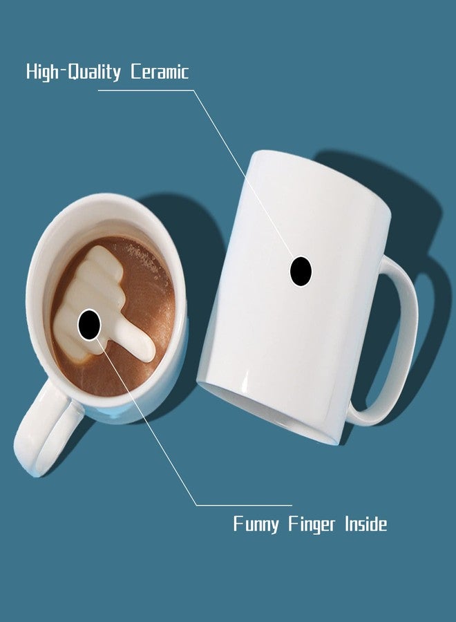 ZFBIRD كوب قهوة سيراميك مبتكر بتصميم إصبع أوسط من ZFBIRD، كوب فكاهي وقح للبالغين، هدية طريفة للرجال والنساء، مثالي لأعياد الميلاد وعيد الميلاد - Image 3