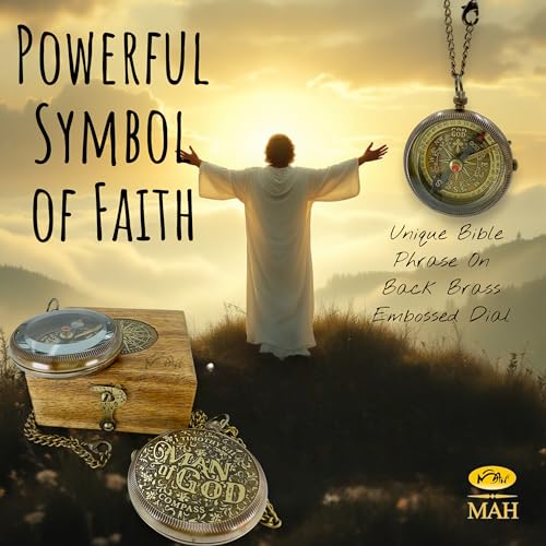 MAH Man of God – Religious Brass Compass with Embossed Dial & “Lord” as North, Inspirational Christian Gift for Men, Fathers, and Pastors – Faith Keepsake for Baptism, Confirmation, or Spiritual Journey - Image 2