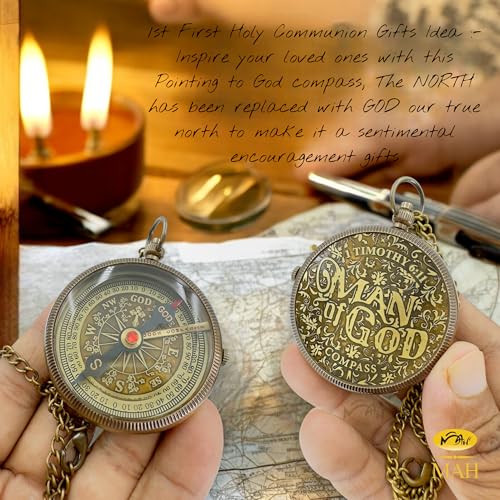 MAH Man of God – Religious Brass Compass with Embossed Dial & “Lord” as North, Inspirational Christian Gift for Men, Fathers, and Pastors – Faith Keepsake for Baptism, Confirmation, or Spiritual Journey - Image 3