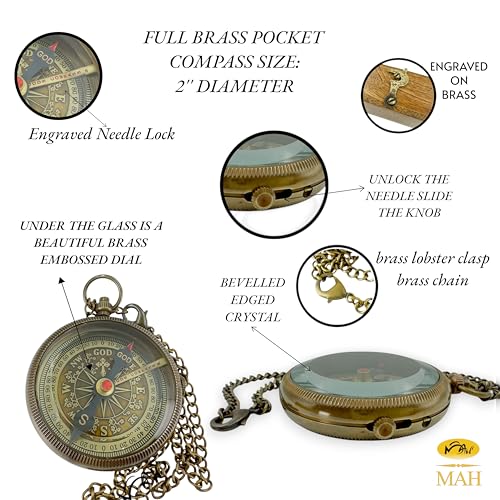 MAH Man of God – Religious Brass Compass with Embossed Dial & “Lord” as North, Inspirational Christian Gift for Men, Fathers, and Pastors – Faith Keepsake for Baptism, Confirmation, or Spiritual Journey - Image 5