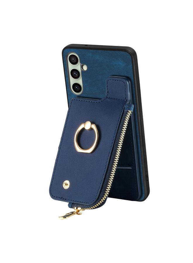 اس-توب جراب خلفي لهاتف Samsung Galaxy A36 مزود بحلقة جلدية متقاطعة وسحاب عمودي - Image 2