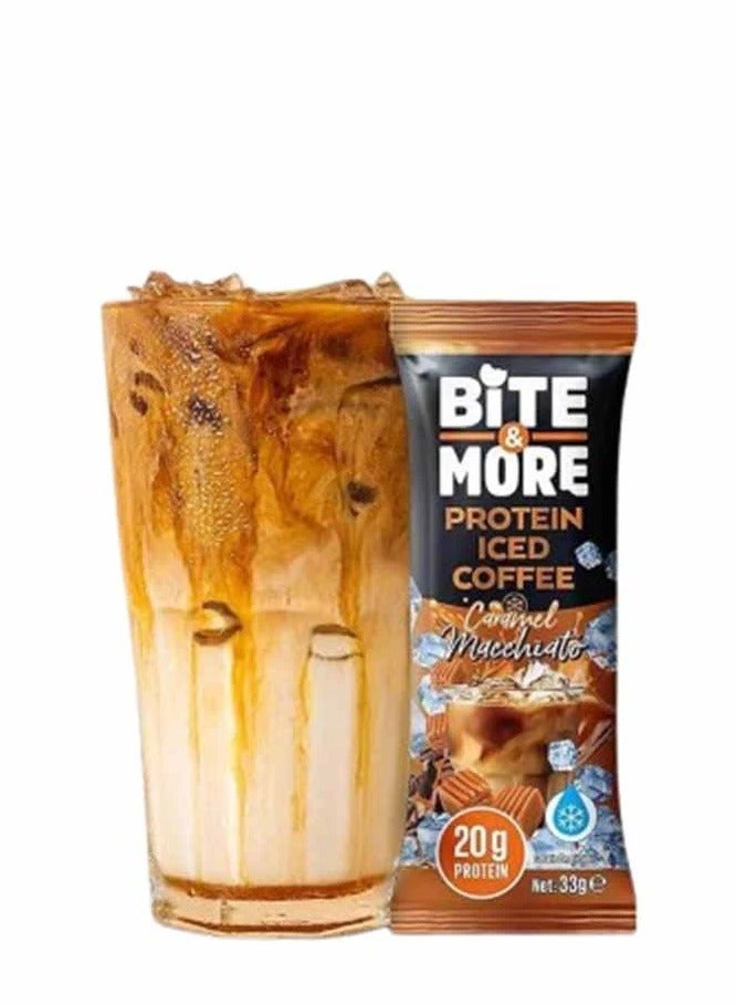 BITE & MORE PROTEIN ICED COFFEE,CARAMEL MACCHIATO FLAVOUR 33G*10 - Image 2