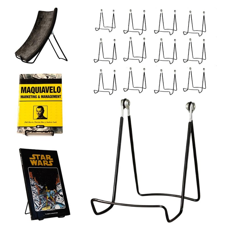 Kingdom Solutions Made In Usa 12-Pack Sturdy & Durable Adjustable Metal Easels To Display Books  Frames  Comics  Plates & More - Unique On The Market - Image 1