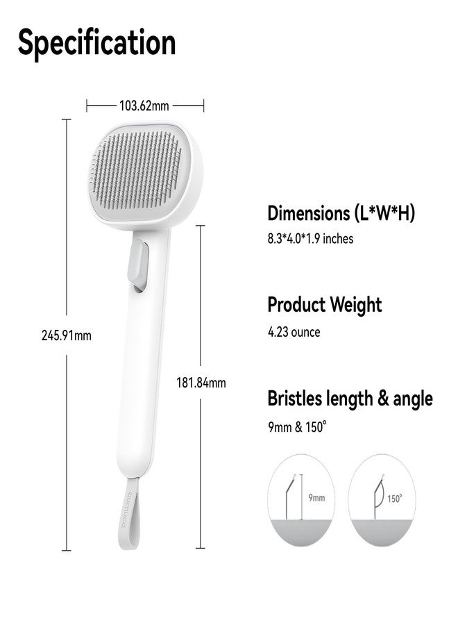 KittuPet Self Cleaning Slicker Brush Grooming and Shedding Hair Brush - Easy to Remove Loose Undercoat, Pet Massaging Hair Brush Tool Ideal for Cleaning Dogs and Cats Hair (White) - Image 5