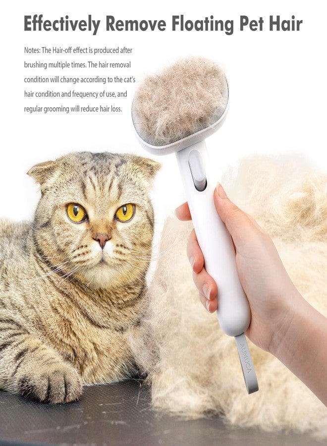 KittuPet Self Cleaning Slicker Brush Grooming and Shedding Hair Brush - Easy to Remove Loose Undercoat, Pet Massaging Hair Brush Tool Ideal for Cleaning Dogs and Cats Hair (White) - Image 4