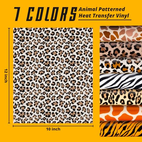 HTVRONT Leopard Heat Transfer Vinyl 8Pcs Leopard Iron on Vinyl for TShirts Easy to Cut Weed Cheetah Print HTV 12X10in Patterned Compatible with Cricut Cutting Machine Silhouette Cameo - Image 3