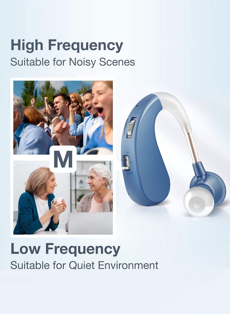 general Rechargeable Hearing Aid for Seniors with Noise Cancelling, BTE Hearing Aids for People with Mild Moderate Severe Hearing Loss, All Day Comfort Fit, Blue - Image 3