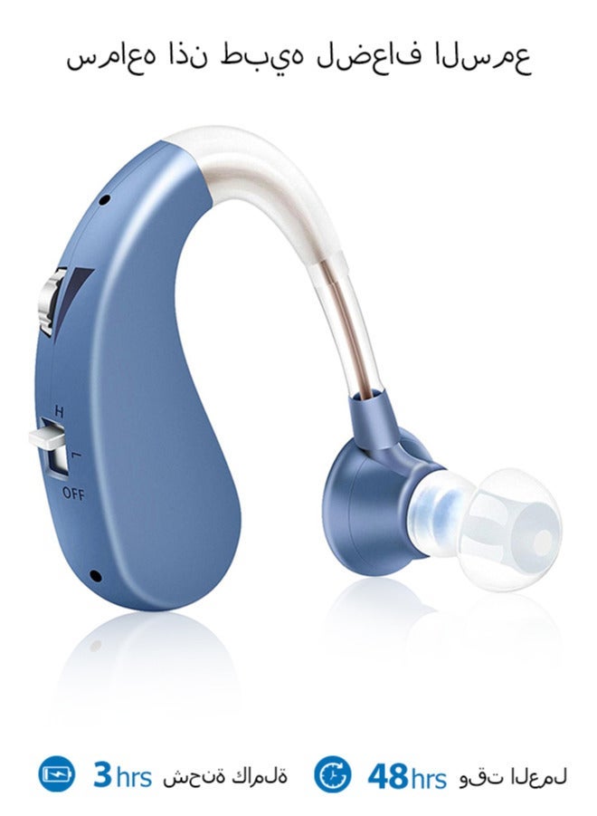 general Rechargeable Hearing Aid for Seniors with Noise Cancelling, BTE Hearing Aids for People with Mild Moderate Severe Hearing Loss, All Day Comfort Fit, Blue - Image 1