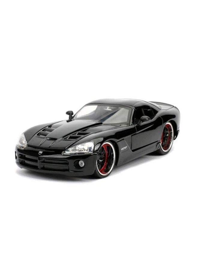 JADA سيارة داodge Viper SRT10 من ليتى بحجم 1:24 من فاست آند فيوريوس، ألعاب للأطفال والبالغين، سوداء - Image 1