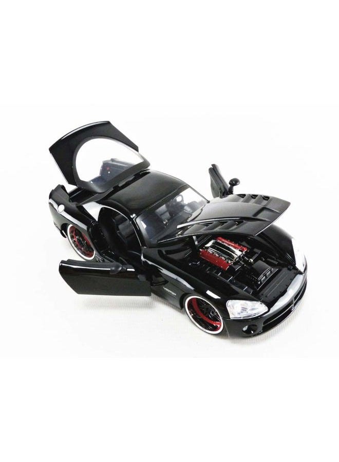 JADA سيارة داodge Viper SRT10 من ليتى بحجم 1:24 من فاست آند فيوريوس، ألعاب للأطفال والبالغين، سوداء - Image 5