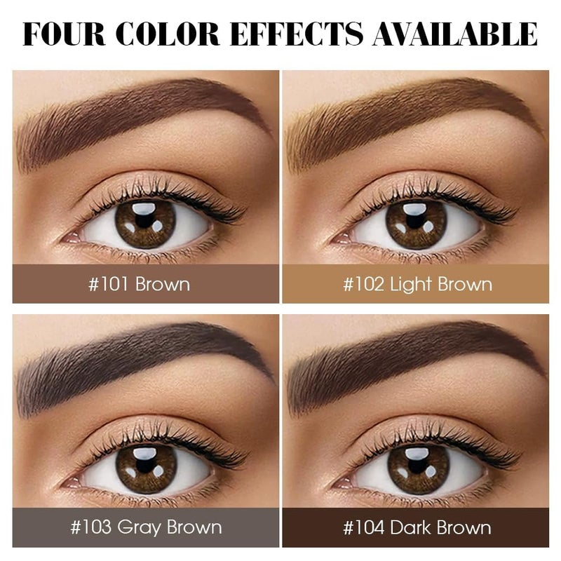 LSxia 2 Pcs Peel Off Tattoo Eyebrow Gel Set, Natural Color Eye Brow Gel Long-Lasting Waterproof Eyebrow Tattoo, Easy Peel Off Eye Brow Makeup -Up To 3 Days (Dark Brown) - Image 2