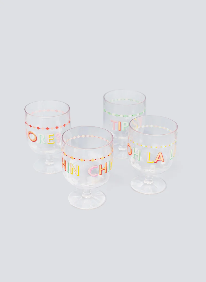 YVONNE ELLEN Set Of 4 Picnic Wine Glasses