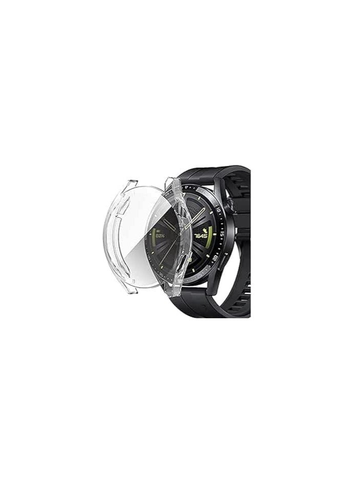 ELMO3EZZ Beauenty Case With TPU Film for HUAWEI Watch GT 3, All-Inclusive Anti-Drop Electroplating Cover With Screen Protector for Huawei Watch GT 3 (42mm)(Clear) - Image 2