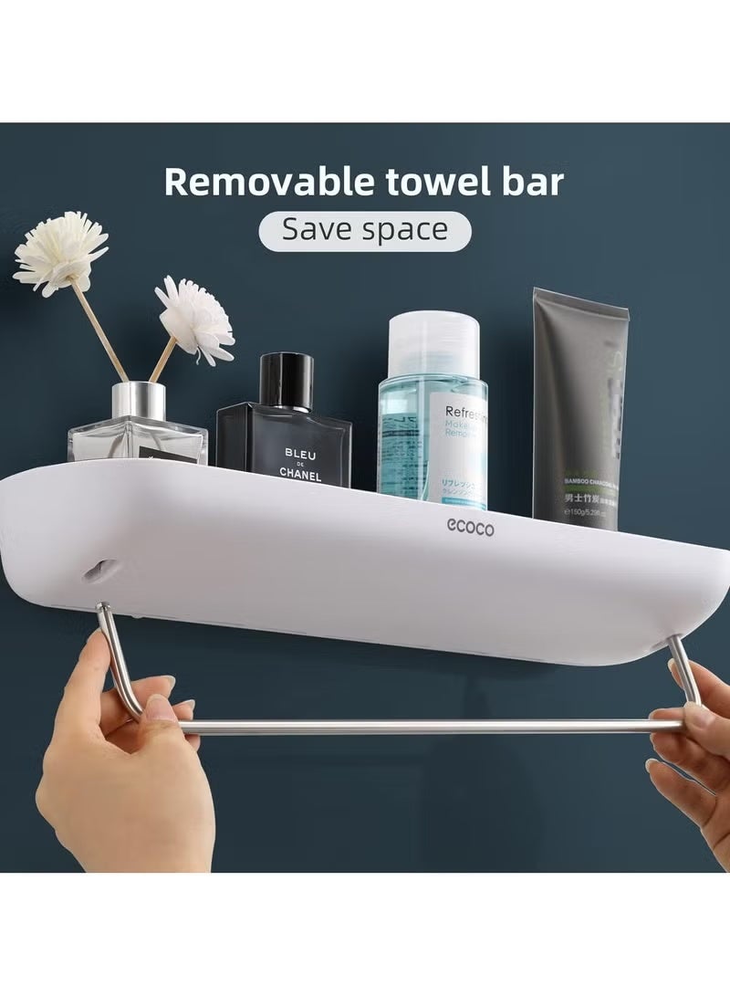إيكوكو رف دش كادي ، منظم دش الحمام لاصق يثبت على الحائط ، لا حفر رفوف تخزين للمرحاض المطبخ الغسيل المسكن - مع شريط منشفة قابل للإزالة - Image 2