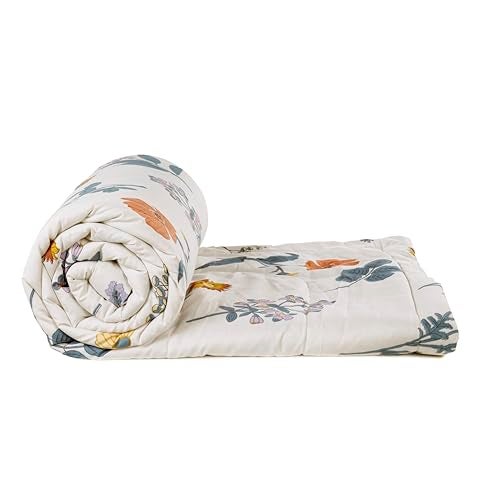CHANDRAVATI 240 GSM Microfiber Reversible AC Comforter/Quilt/Duvets/Summer Blanket for Double Bed King Size [230x250 cm] (Cream) - Image 4