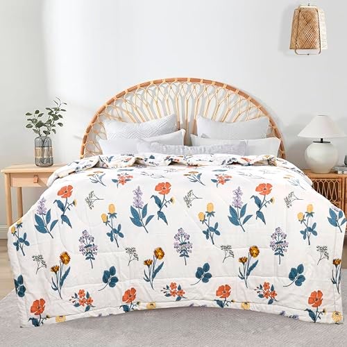CHANDRAVATI 240 GSM Microfiber Reversible AC Comforter/Quilt/Duvets/Summer Blanket for Double Bed King Size [230x250 cm] (Cream) - Image 3