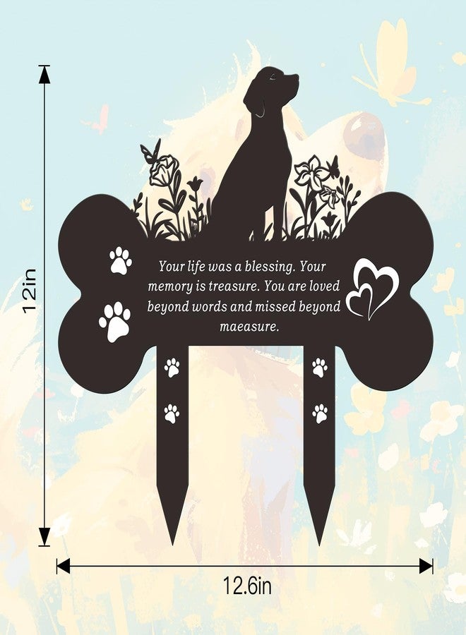 Bnesi Dog Memorial Grave Markers Black Metal Pet Grave Markers Memorial Plaques for Outdoors Pet Grave Decorations Dog Headstone Markers Stakes Memorial Gifts for Pet Owner (Labrador Retriever) - Image 3