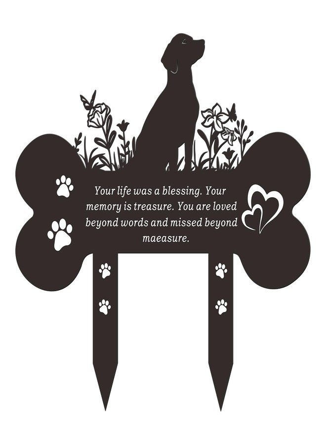 Bnesi Dog Memorial Grave Markers Black Metal Pet Grave Markers Memorial Plaques for Outdoors Pet Grave Decorations Dog Headstone Markers Stakes Memorial Gifts for Pet Owner (Labrador Retriever) - Image 1