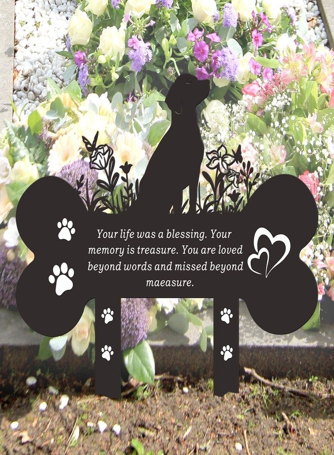 Bnesi Dog Memorial Grave Markers Black Metal Pet Grave Markers Memorial Plaques for Outdoors Pet Grave Decorations Dog Headstone Markers Stakes Memorial Gifts for Pet Owner (Labrador Retriever) - Image 2