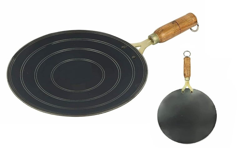 PGen Size 10 Inches Small Traditional Iron Desi TawaPan for Dosa Roti Chapati Bhakri for Home and Professional Use Roti Tawa with Handle - Image 4