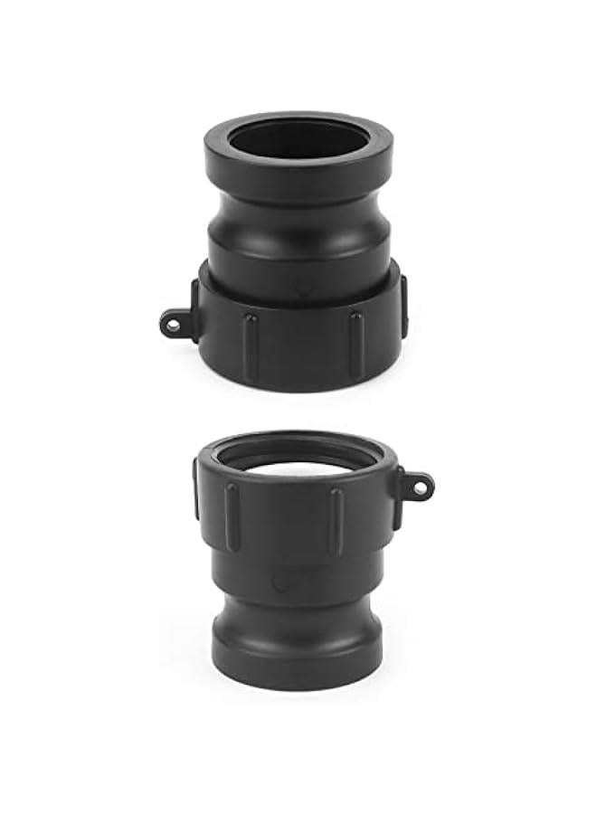 Arabest Poly Fittings, 8 Pack 2” Part A Cam Groove Hose Fitting, 2 Male Adapter x 2 Female Thread, IBC Tote Valve, IBC Tote Fittings, Black  - Image 2