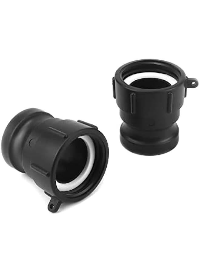 Arabest Poly Fittings, 8 Pack 2” Part A Cam Groove Hose Fitting, 2 Male Adapter x 2 Female Thread, IBC Tote Valve, IBC Tote Fittings, Black  - Image 5