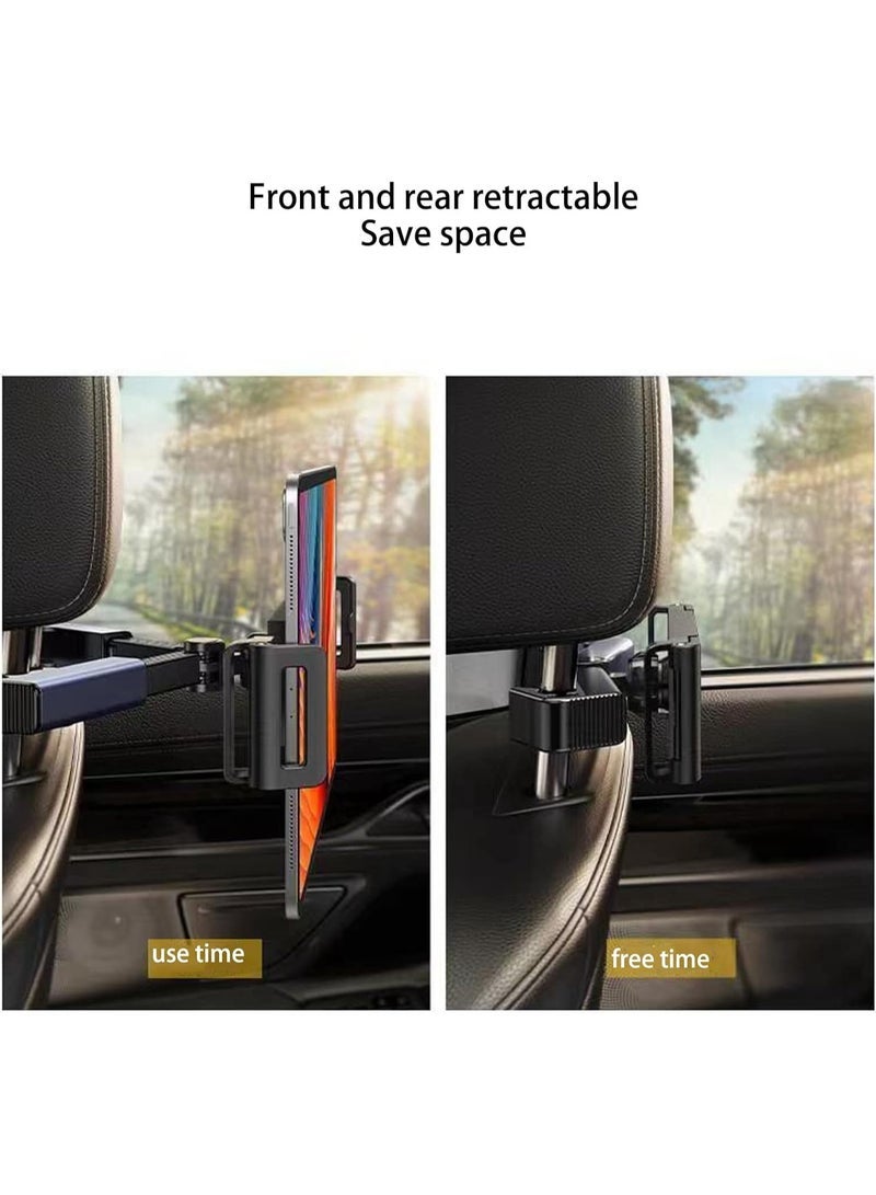 Captaintech Tablet Holder Car, Back Seat Universal iPad Holder Smartphone and Tablet with 4.7~12.9 Inches, Car Headrest Tablet Holder Extendable Car Headrest Mount  - Image 4