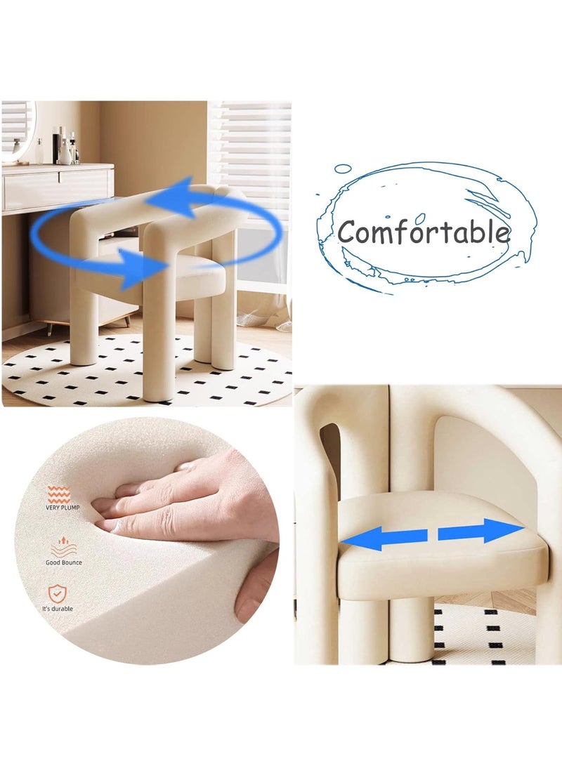 تيلانبو كراسي مكياج، تصميم عصري بسيط، أريكة فردية، كرسي مكياج مريح وناعم، كرسي مكتب مكياج أنيق من الفرو لغرفة النوم، غرفة المعيشة، غرفة الملابس - Image 2
