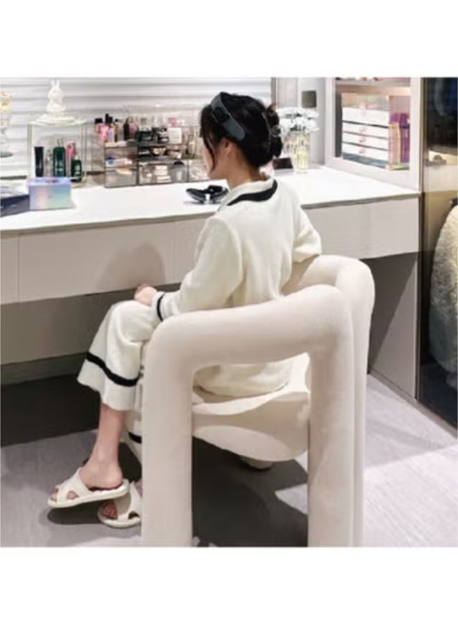 تيلانبو كراسي مكياج، تصميم عصري بسيط، أريكة فردية، كرسي مكياج مريح وناعم، كرسي مكتب مكياج أنيق من الفرو لغرفة النوم، غرفة المعيشة، غرفة الملابس - Image 3