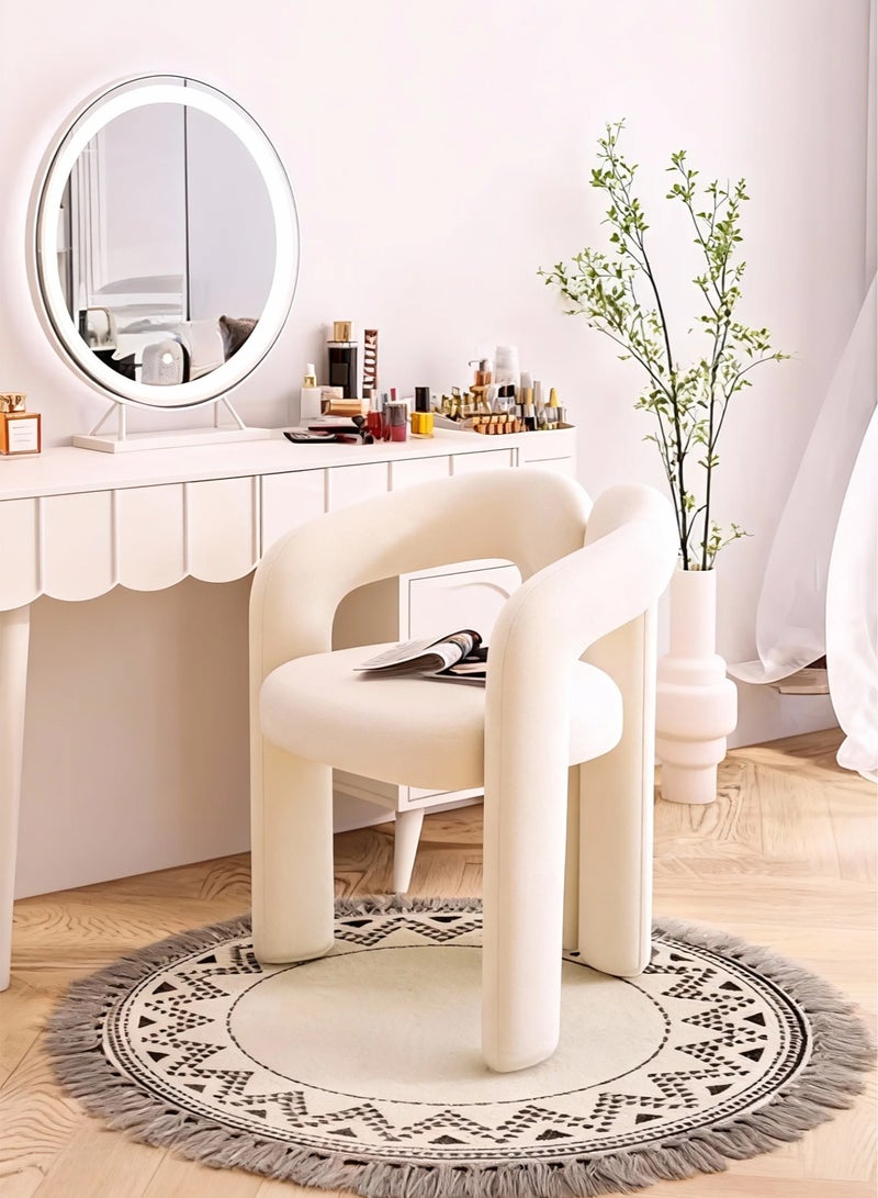 تيلانبو كراسي مكياج، تصميم عصري بسيط، أريكة فردية، كرسي مكياج مريح وناعم، كرسي مكتب مكياج أنيق من الفرو لغرفة النوم، غرفة المعيشة، غرفة الملابس - Image 1