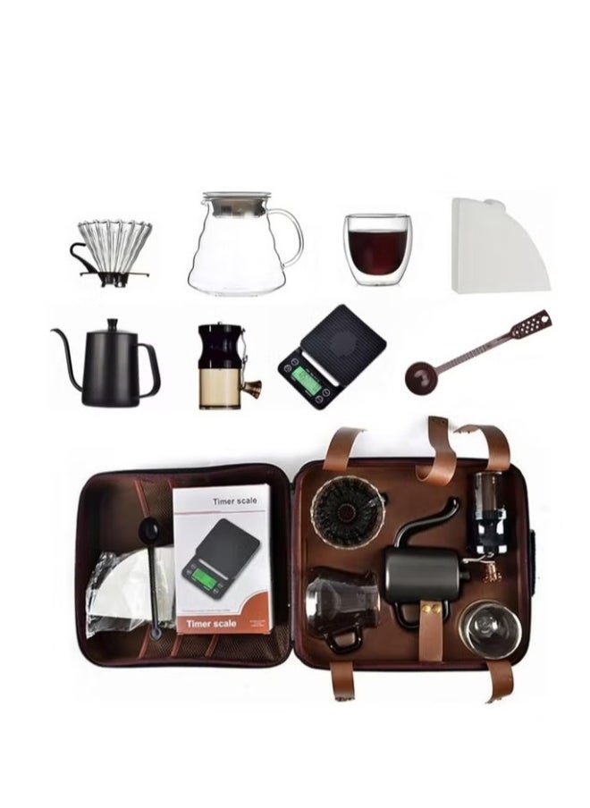 AL RAID 9-Piece V60 Pour Over Coffee Maker Set Coffee Kettle Scale, Coffee Dripper All in 1 Traveling Camping Manual Coffee Kit Coffee Gift Set  - Image 2