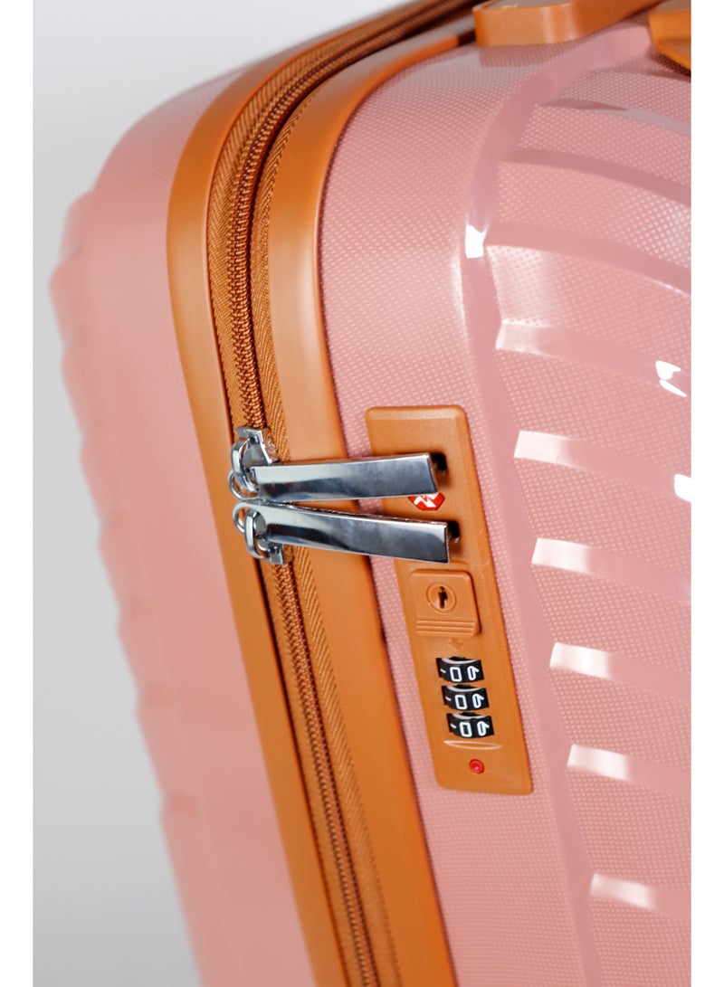 NEWCOM PP Luggage Set 4 Pieces 20/24/28/32 Inch | Lightweight Hard Shell Suitcase | 4 Spinner Wheels | Combination Lock | Travel Luggage Set | Brown, White, Pink, Blue - Image 4