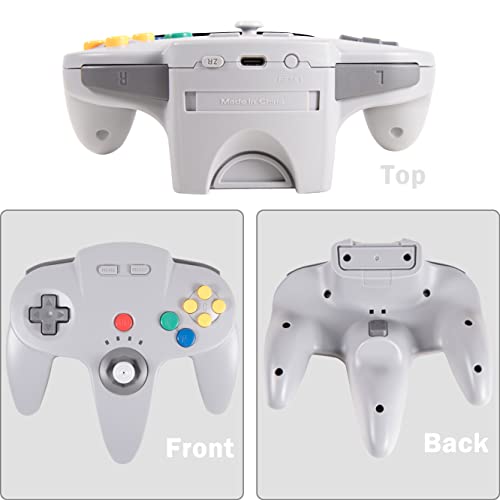 SAFFUN Wireless N64 Switch Online Controller, 2.4 GHz USB & N64 Receiver, Compatible with Windows PC MacOS Raspberry Pi, N64 / Switch 2 Online/NSO - (Rechargeable) (Built-in Rumble) (Plug and Play) Gray - Image 3