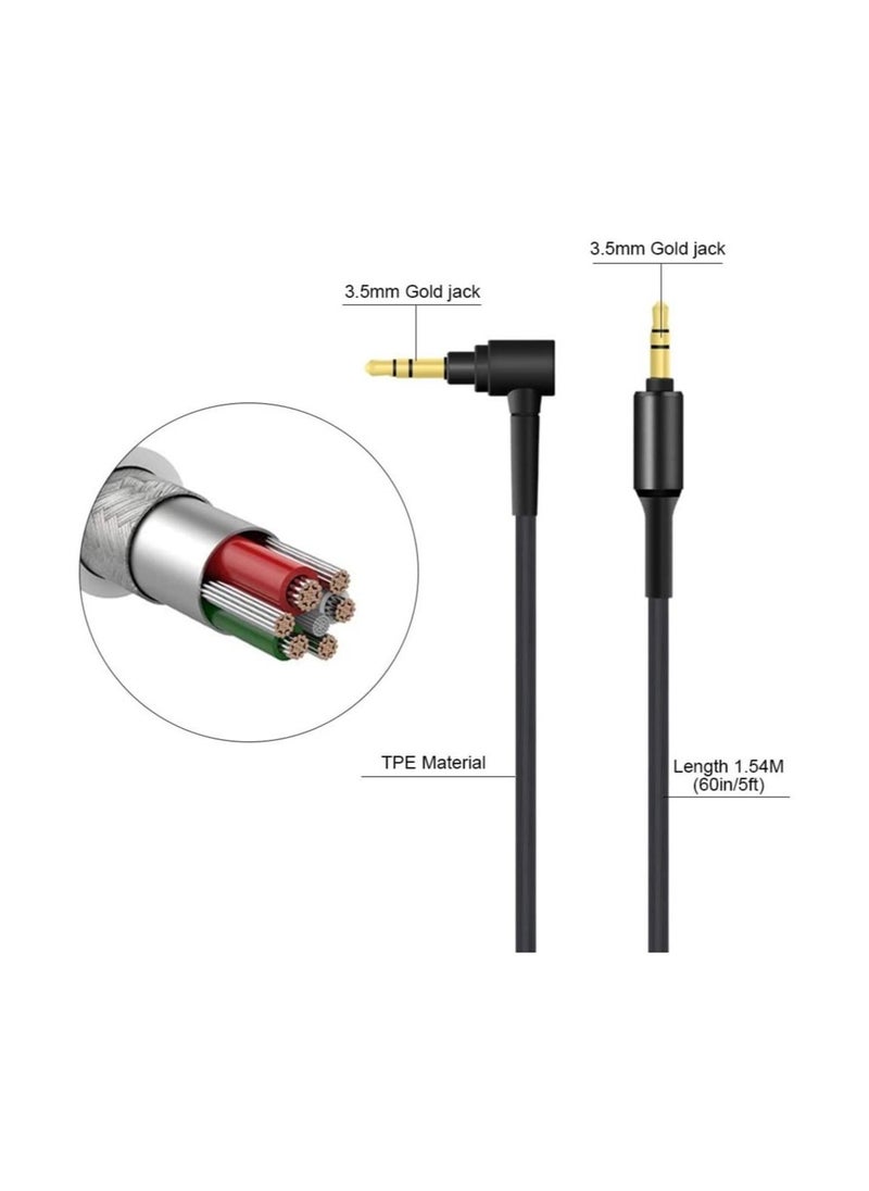 Generic - Replacement Aux Audio Cable with Mic for WH-H900N, WH-1000XM3, WH-1000XM4, WH-XB900N Headphones - Image 1