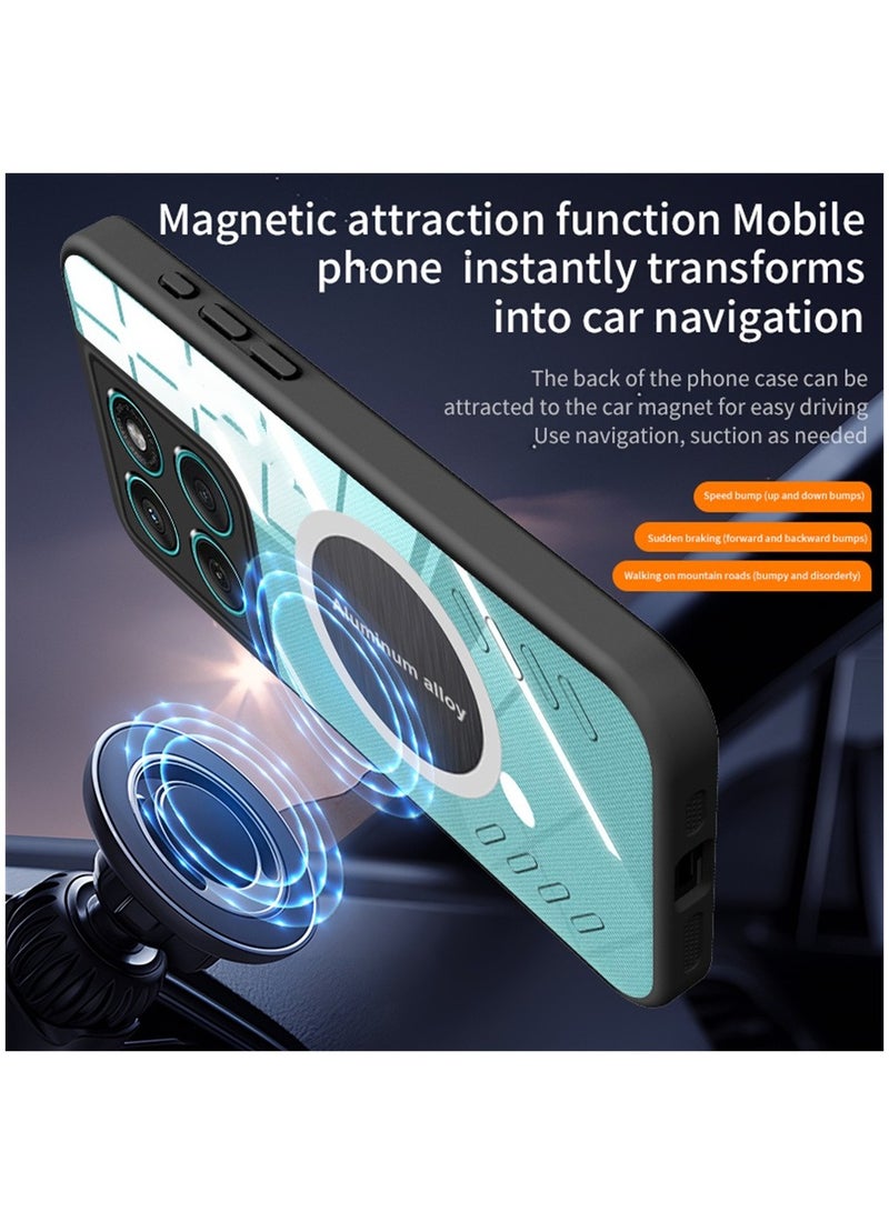 Magnetic Cooling Phone Case for Motorola Edge 60 Fusion/ Motorola Edge 60 5G Magnetic Suction Car Phone Cover with Cooling and Anti Drop Function,Yellow-proof, Shock-proof and Drop-proof Phone Cover - Image 3
