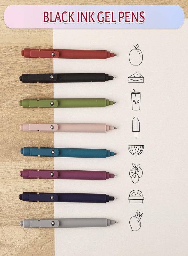 Thboxes 8 Pack Gel Pens for Journaling, 0.5mm Fine Tip Retractable Black Ink Pen - Smooth Writing for Note Taking, Office & School Supplies, Journaling Supplies for Women Teachers Kids - Image 5
