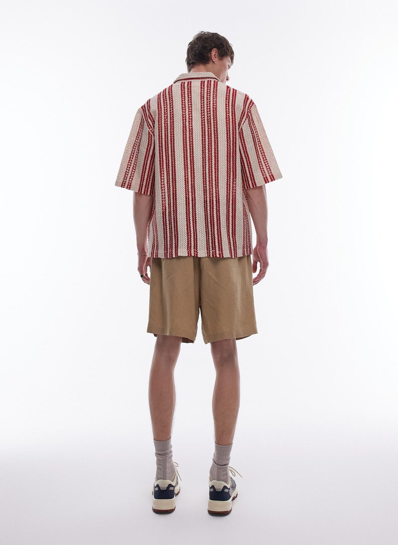 TOPMAN Relaxed Fit Textured Button Through Shirt  - Image 2