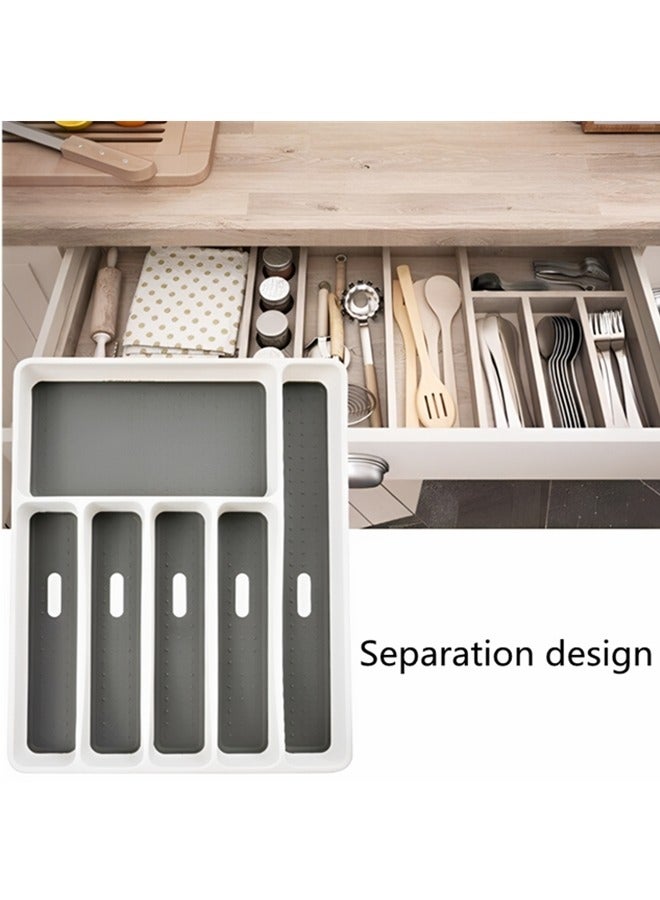Beauenty Kitchen Tableware Storage Box,Classic 6-grid Storage Box,Kitchen Drawer Storage  Finisher,Stainless Steel Knife And Fork Tableware Tray,Kitchen Organizer - Image 4