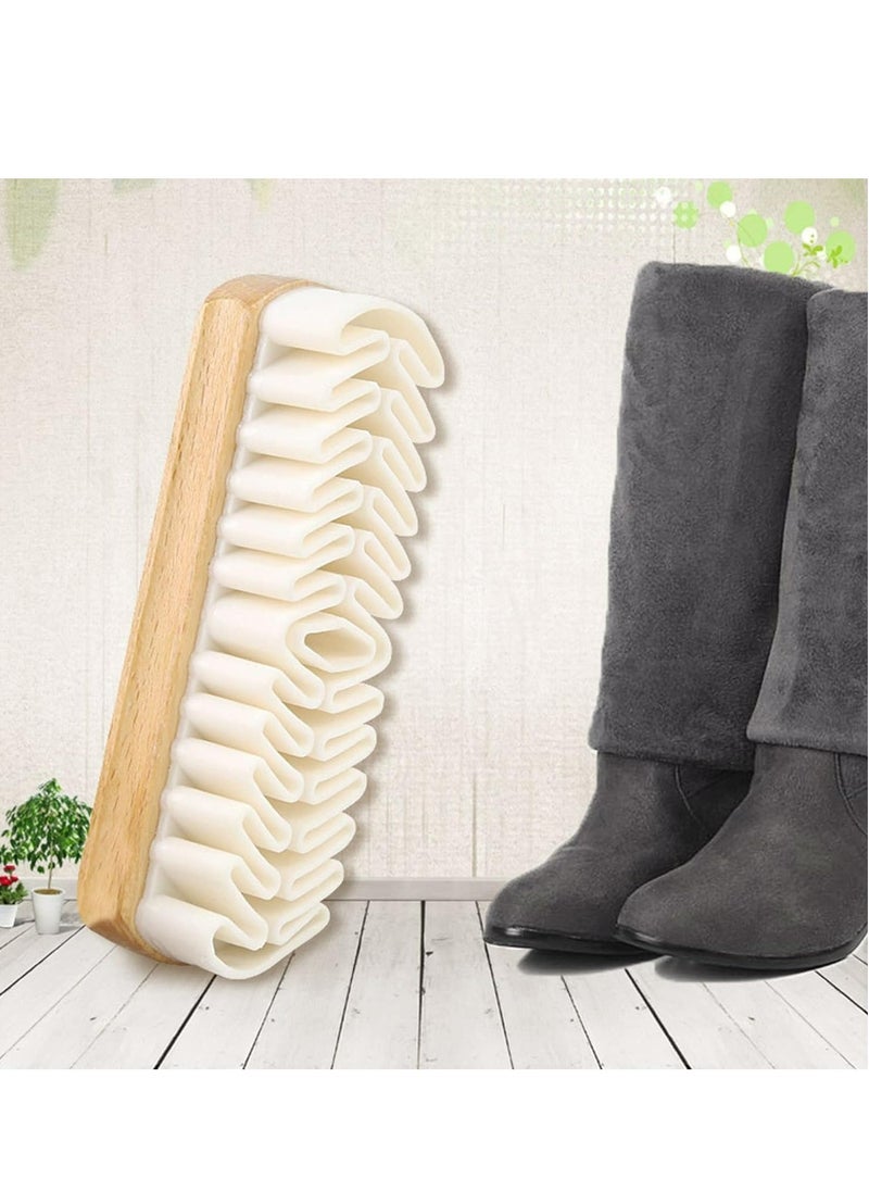 Generic Shoe Cleaner Brush Set, Crepe Suede Brush, Natural Horsehair Bristles Medium Soft and Nylon Perfect for Variety of Leather, Bags, Boots Shoes  - Image 3