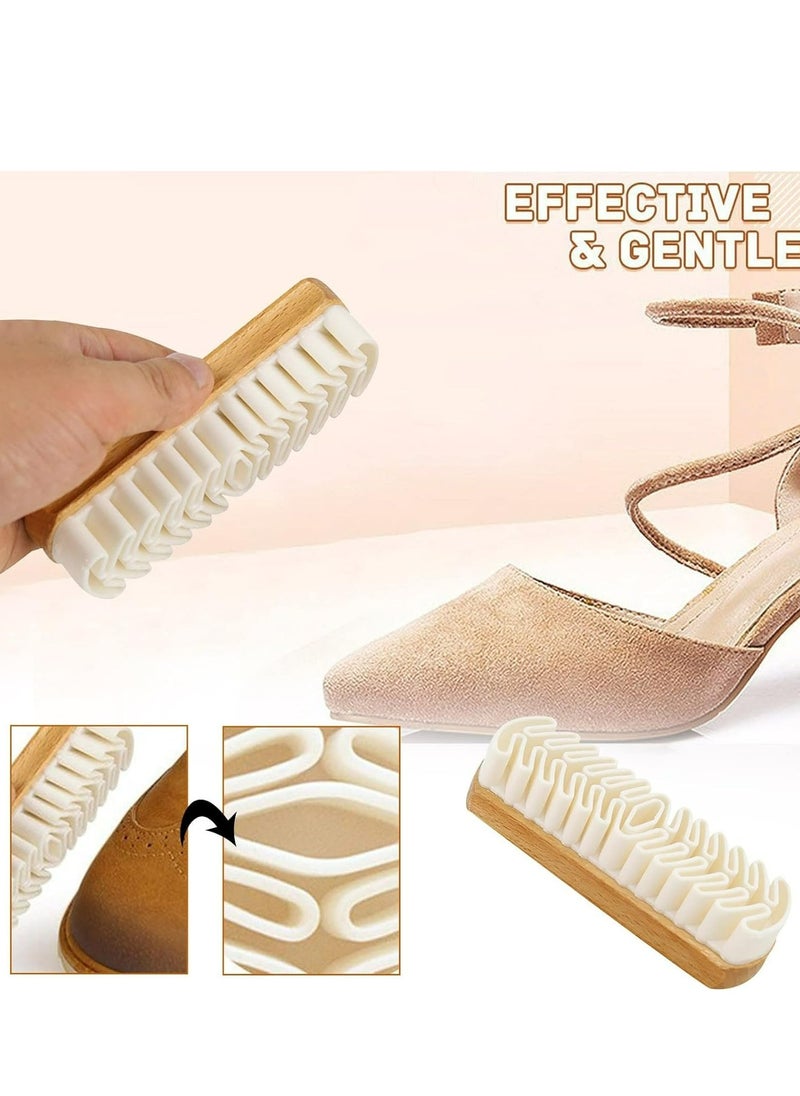 Generic Shoe Cleaner Brush Set, Crepe Suede Brush, Natural Horsehair Bristles Medium Soft and Nylon Perfect for Variety of Leather, Bags, Boots Shoes  - Image 2