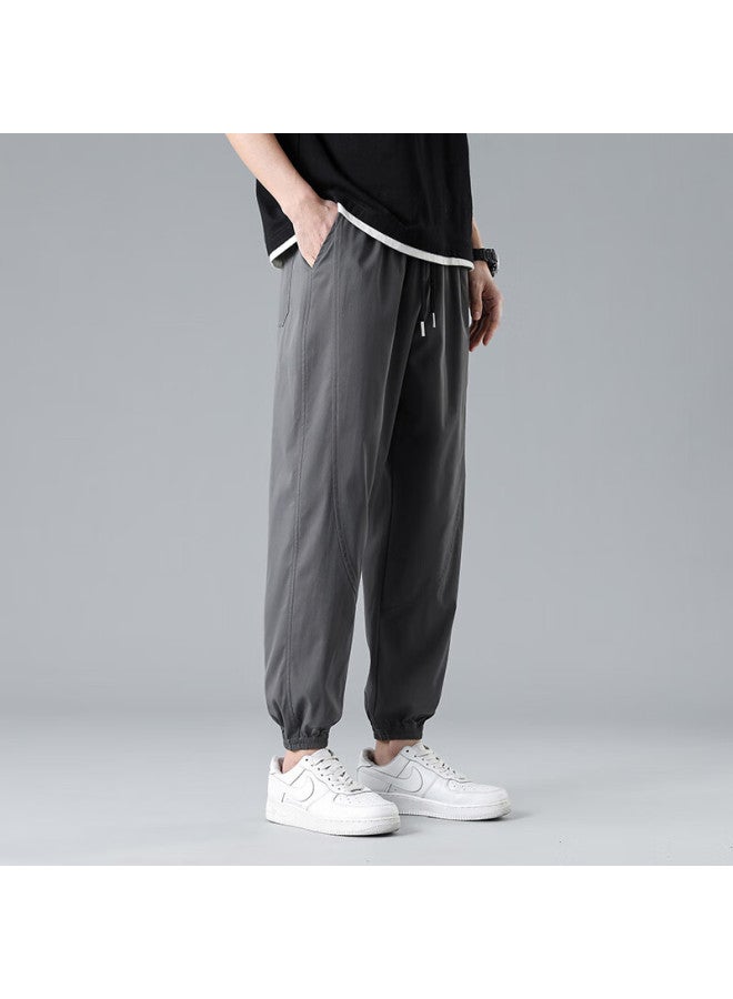 Dingfengbaoluo Men's Loose Fit Casual Pants Spring Summer Sports Jogger Pants 237 Dark Grey XL - Image 4