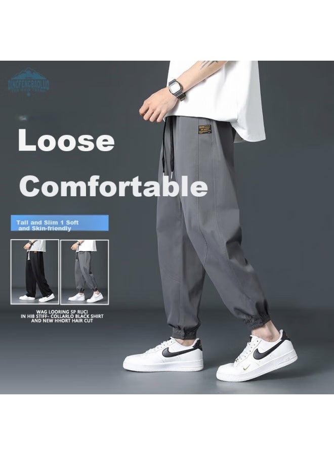 Dingfengbaoluo Men's Loose Fit Casual Pants Spring Summer Sports Jogger Pants 237 Dark Grey XL - Image 1